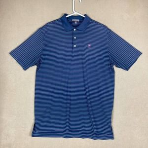Peter Miller Polo Shirt Adult Large Blue Striped Golf Preppy Summer Comfort Mens